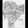 cloud and sephiroth pencil sketch