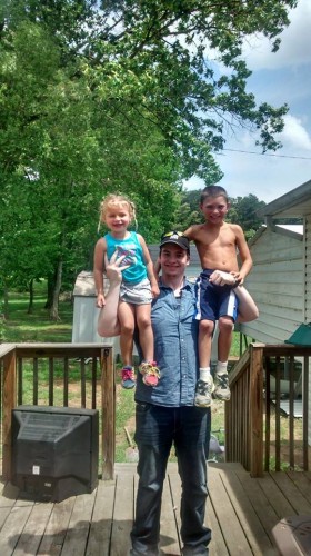 Me and my neice and nephew